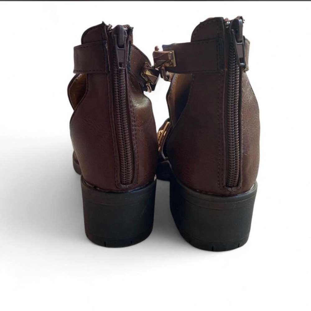 Nature Breeze brown faux leather ankle boots - Picture 5 of 8